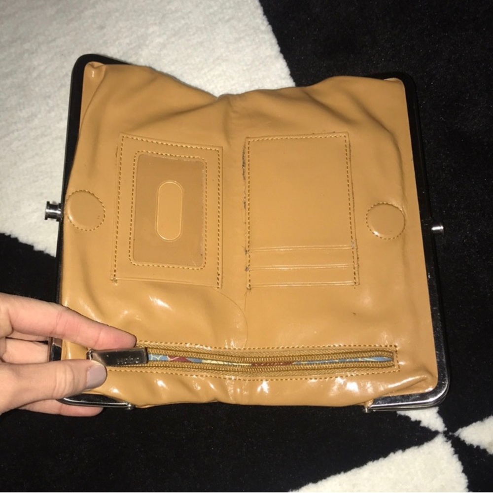 Hobo international clutch wallet camel color